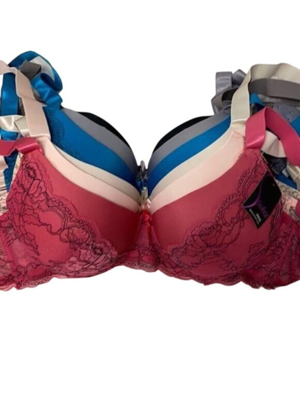 Bundle Of Six Lace Contrast Bras Size 40E